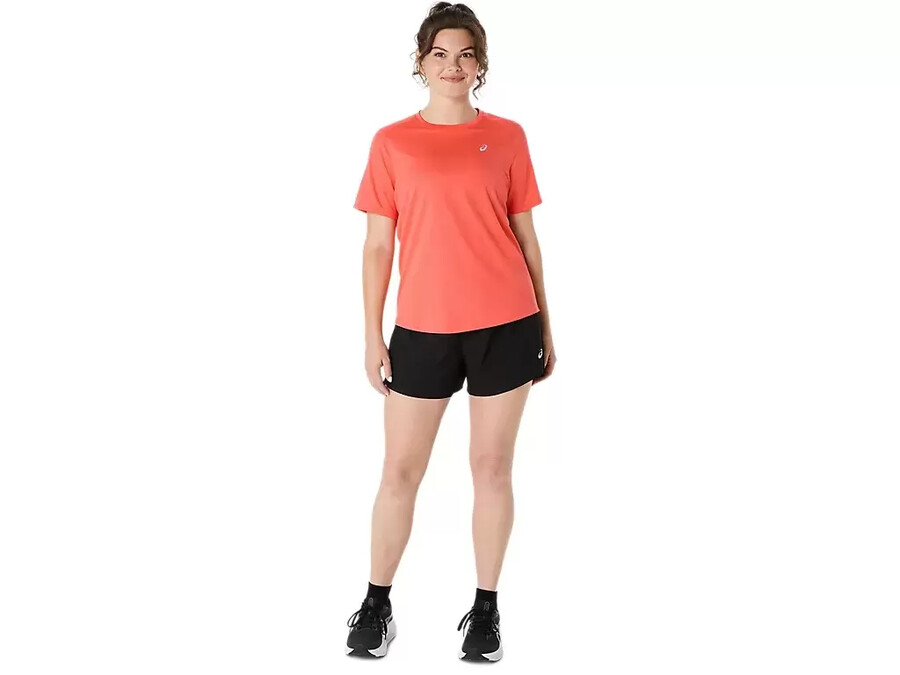 asics silbernes kurzarm-oberteil