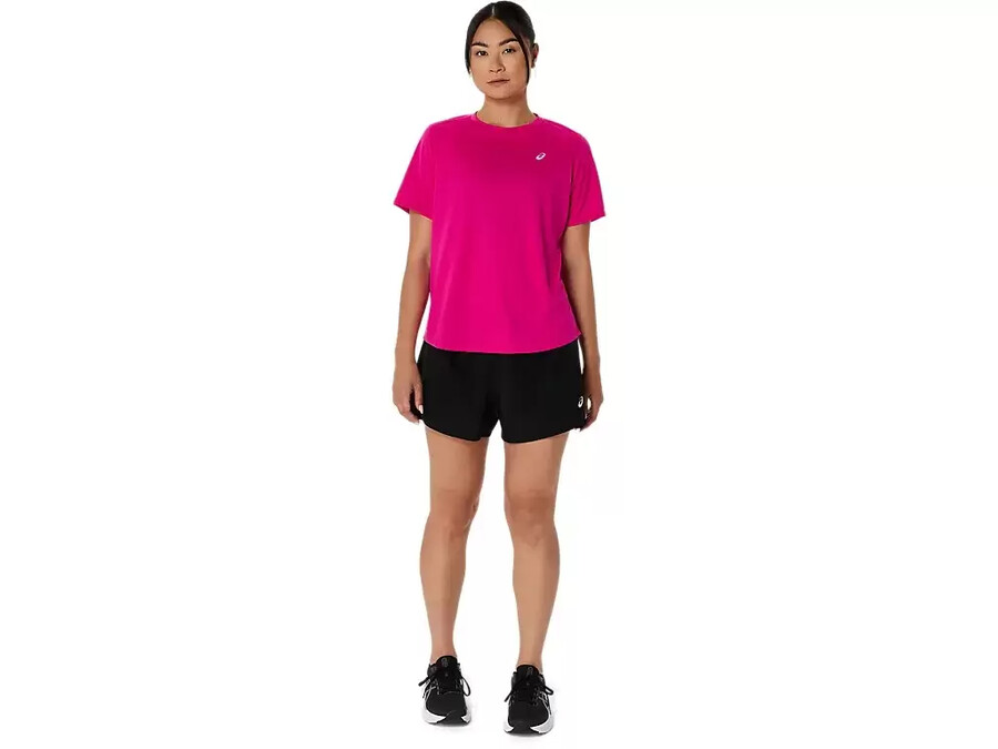 asics silbernes kurzarm-oberteil