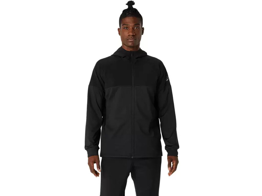 hoodie aus strickjersey mit durchgehender reissverschluss