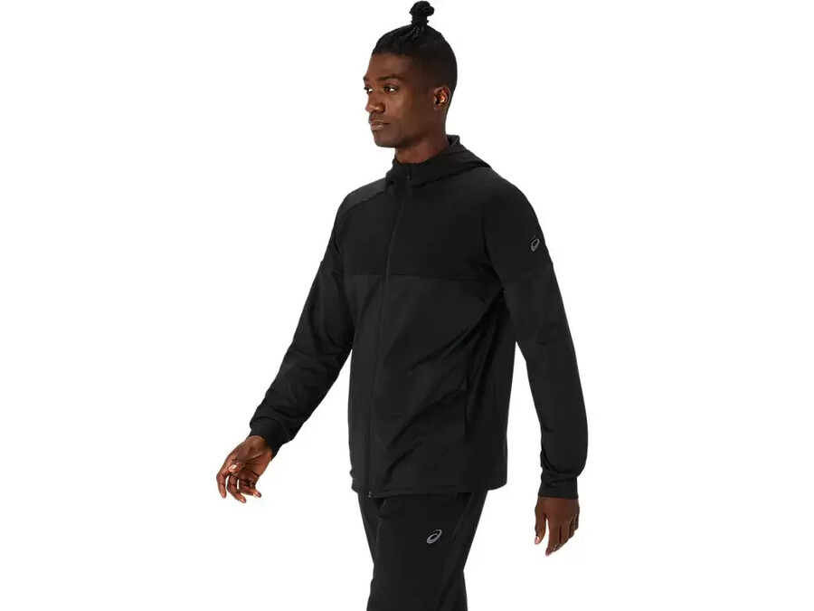 hoodie aus strickjersey mit durchgehender reissverschluss
