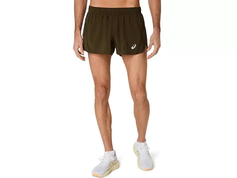 asics silver split short