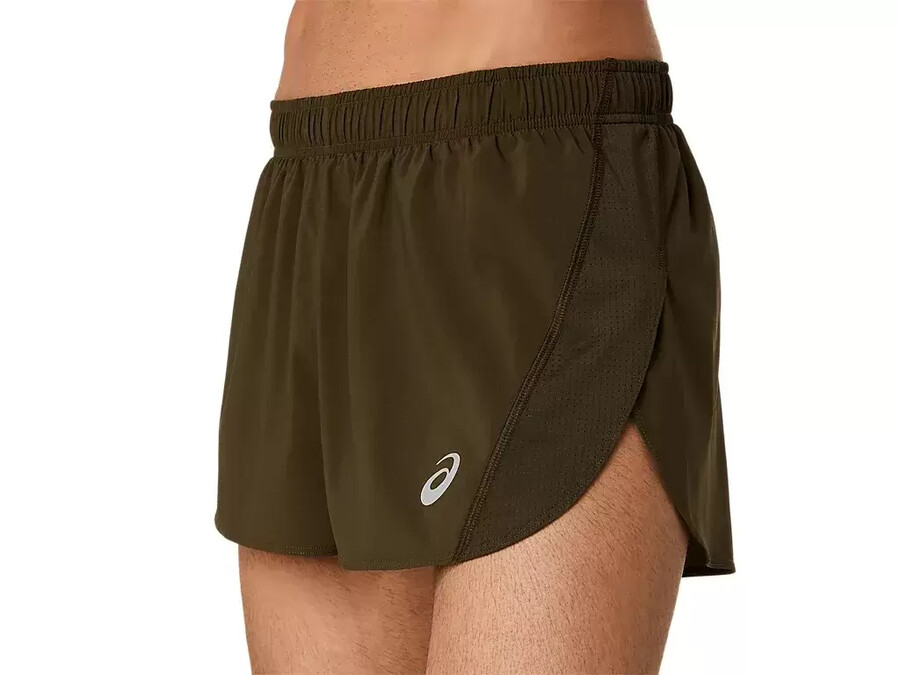 asics silver split short