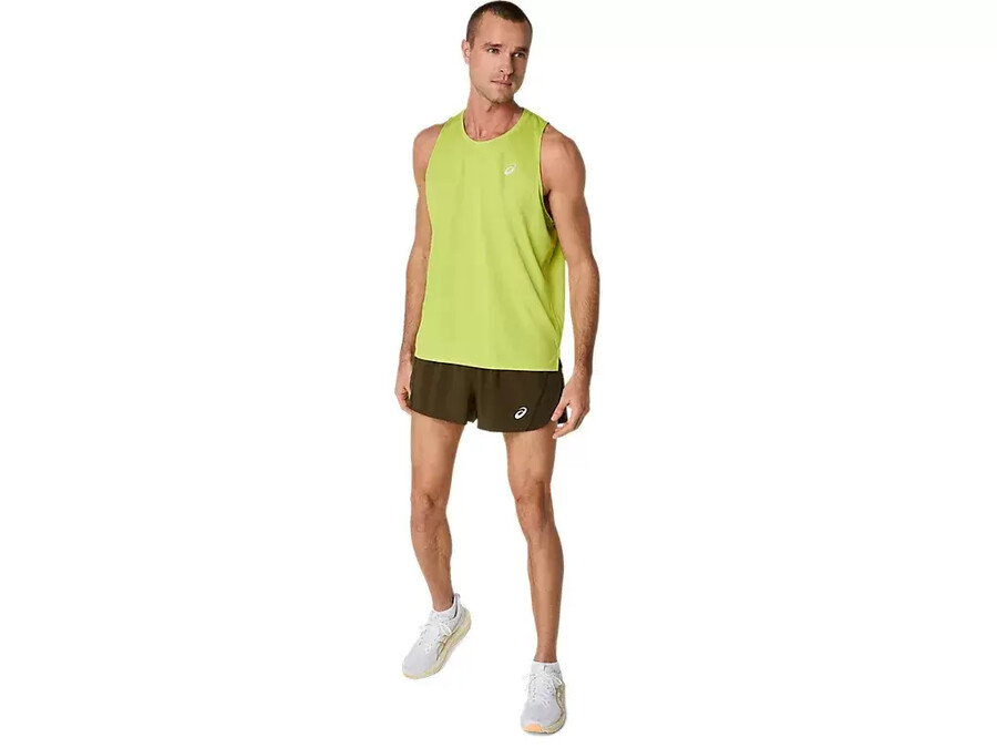 asics silver split short