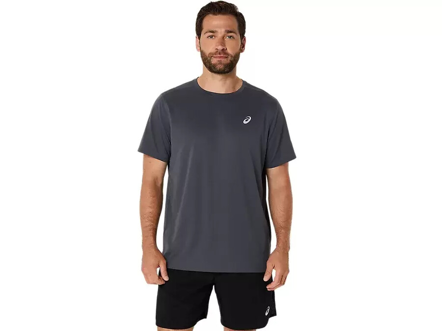 asics silbernes kurzarm-oberteil
