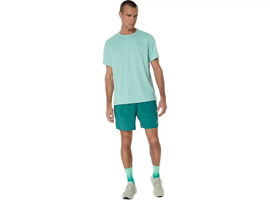 asics silbernes kurzarm-oberteil
