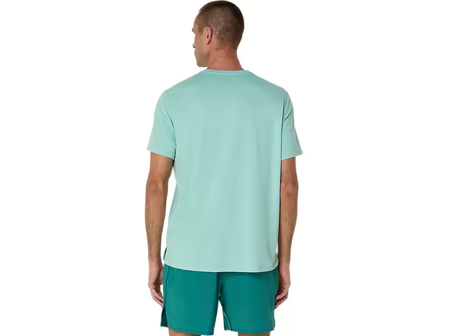 asics silbernes kurzarm-oberteil