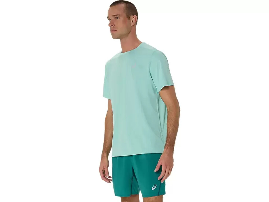 asics silbernes kurzarm-oberteil
