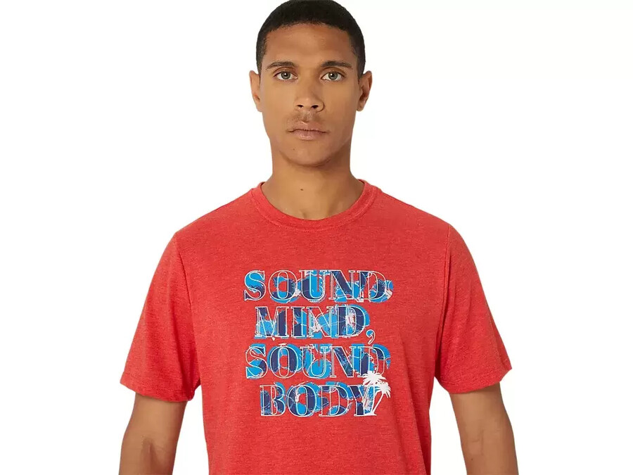 asics hibiscus slogan t-shirt