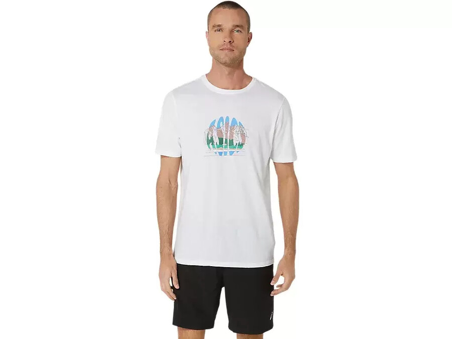unisex asics celebrate our home kurzarm-t-shirt