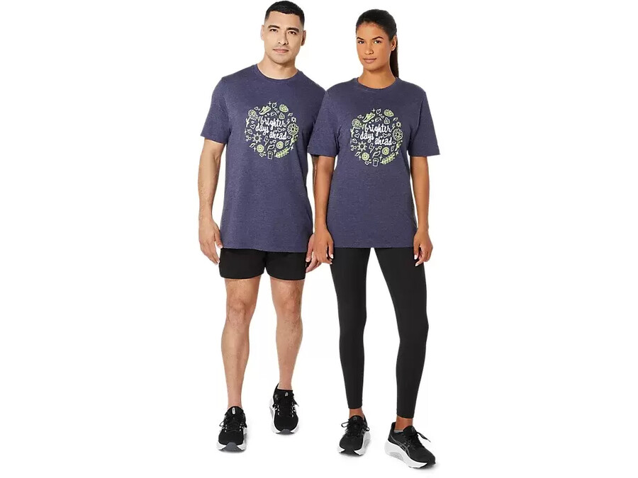unisex asics brighter days ahead kurzarm-t-shirt