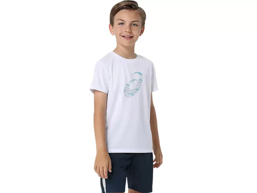 kurzarm-t-shirt mit spiral-grafik