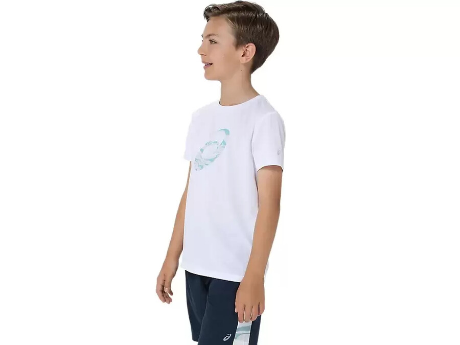 kurzarm-t-shirt mit spiral-grafik