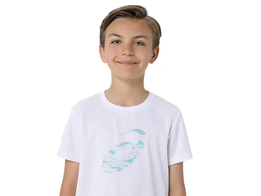 kurzarm-t-shirt mit spiral-grafik